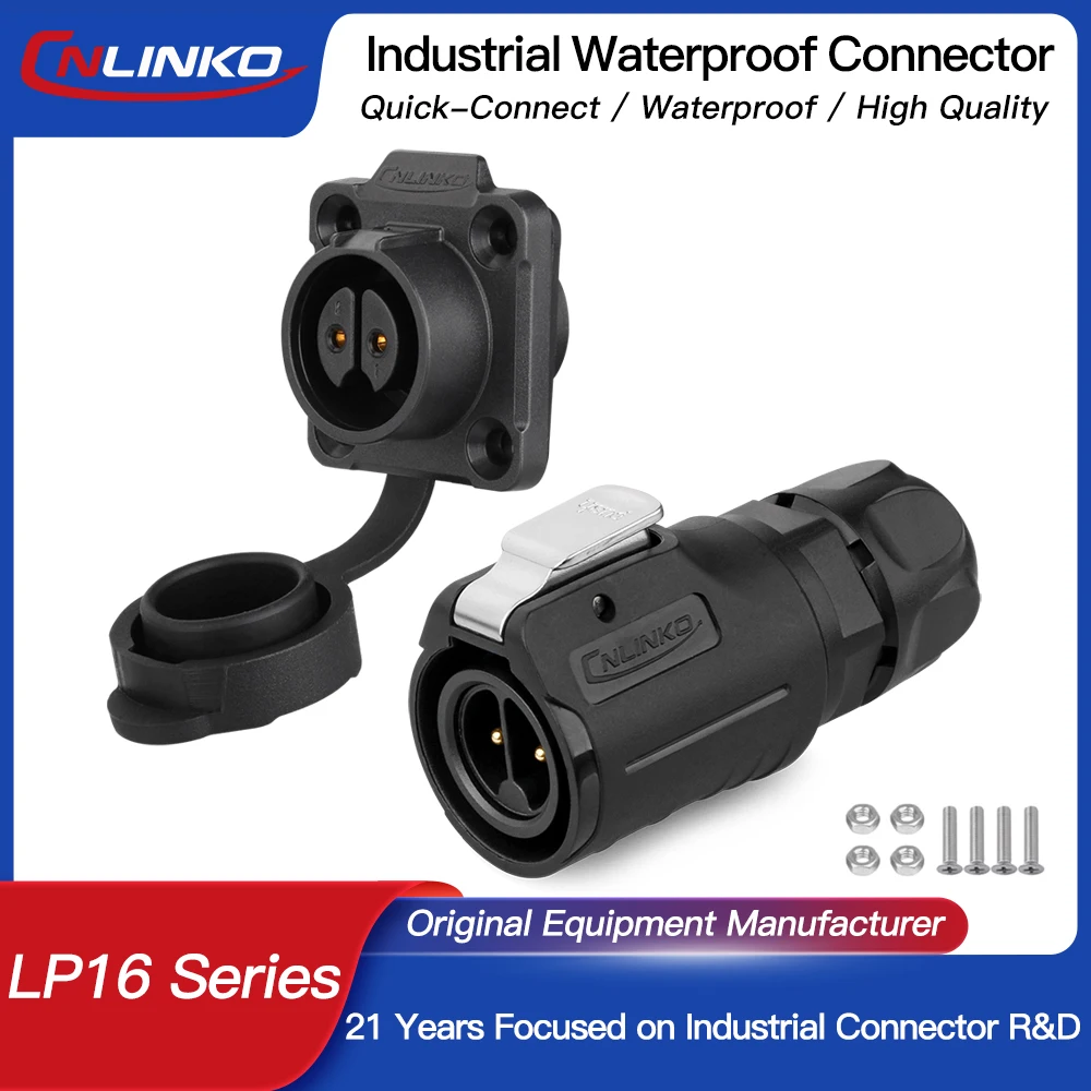 CNLINKO M16 2~9 Pin Stromkabel-Steckverbinder Stecker Buchse IP68 Industrielle Anschlüsse Wasserdichte Outdoor-Solarpanel-Steckverbinder Image