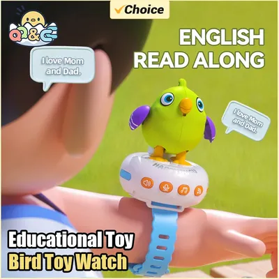 3 in 1 Stimme elektronisches Spielzeug Vogel Sound gesteuert Induktion aufzeichnung sprechen Kinder Repeater Uhr Lernspiel zeug für Kinder Image