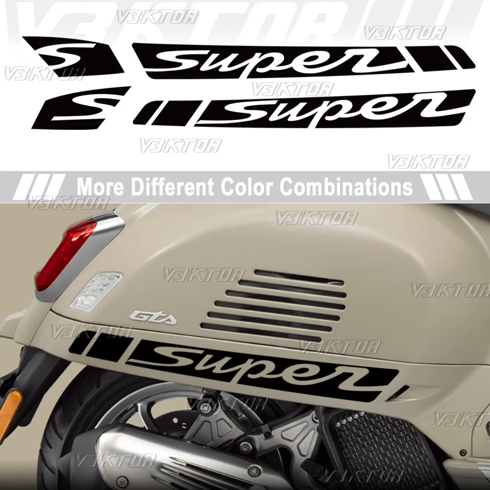 Per Vespa GTS / GTS Super GTS 250 GTS 300 GTV 250 GTV 300 GTS250 GTV300 Scooter Sticker Kit decalcomanie laterali del corpo