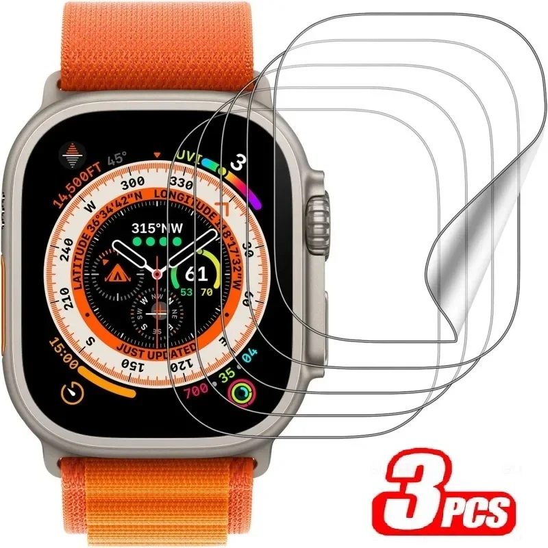 3 pezzi TPU per iWatch protezione schermo pellicola idrogel Apple Watch 9 8 7 6 SE 5 4 3 45MM 42MM 40MM 44MM 38MM Ultra 2 49MM