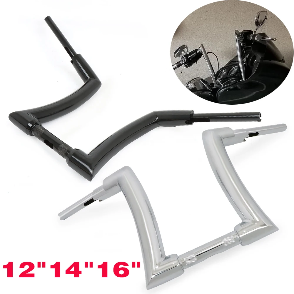12 14" 16 Bar-Lenker, kompatibel mit Harley Softail Fat Boy Street Bob Road Street Glides Dyna Softail Sportster XL 883 1200 Image