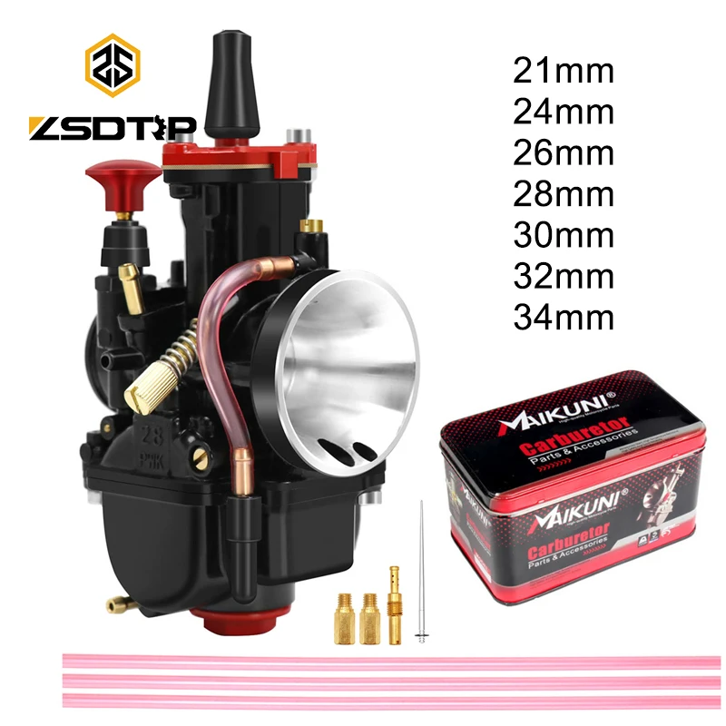 ZSDTRP 4T Motor 21 24 26 28 30 32 34 mm PWK Maikuni Vergaser für Offroad-Motoren, Motocross-Roller, 50–350 cc-Motoren Image