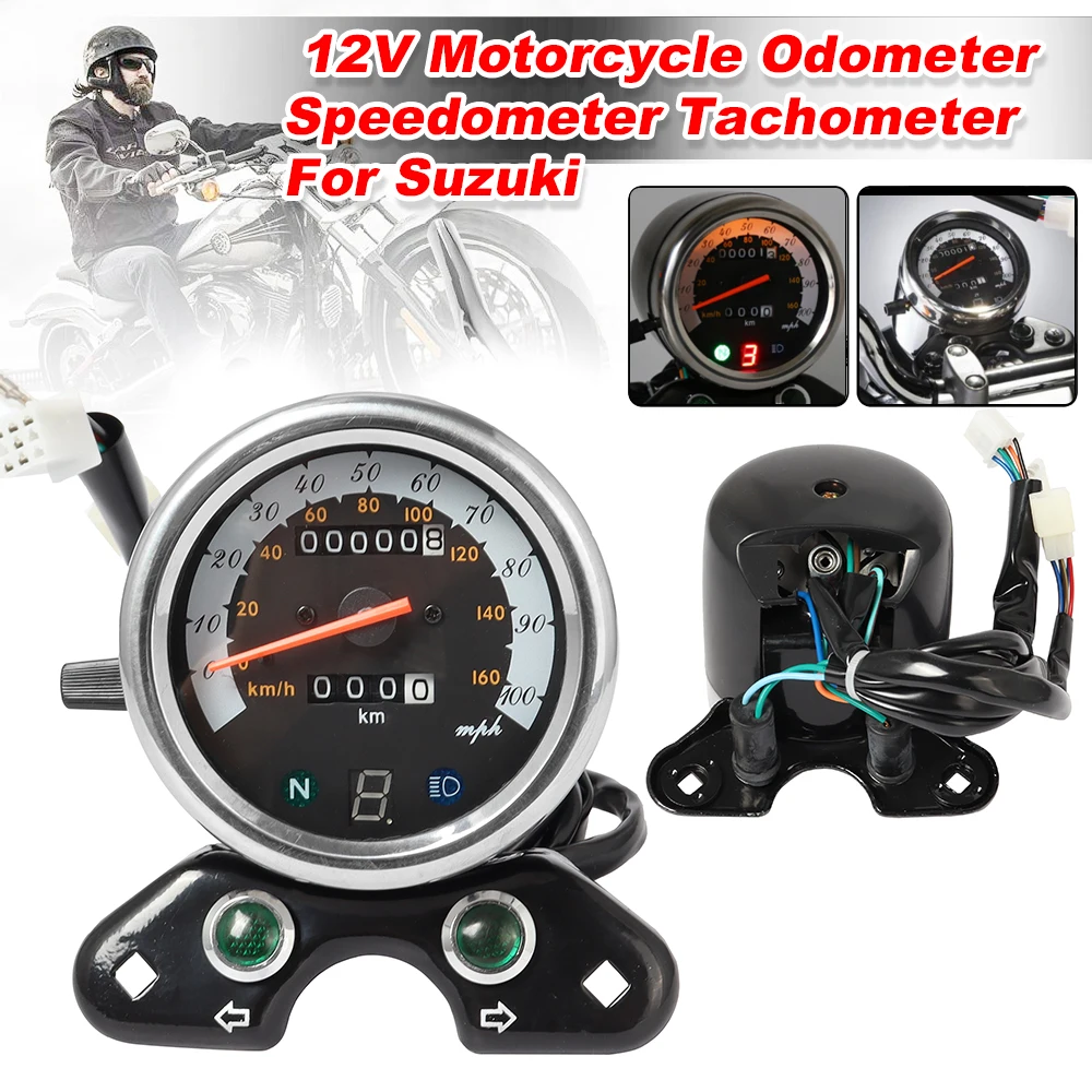 Motorrad Kilometer zähler Messgerät gn cg125 Retro modifizierter Drehzahl messer lcd digitale Schnitts telle Tankanzeige Tachometer Zubehör Image