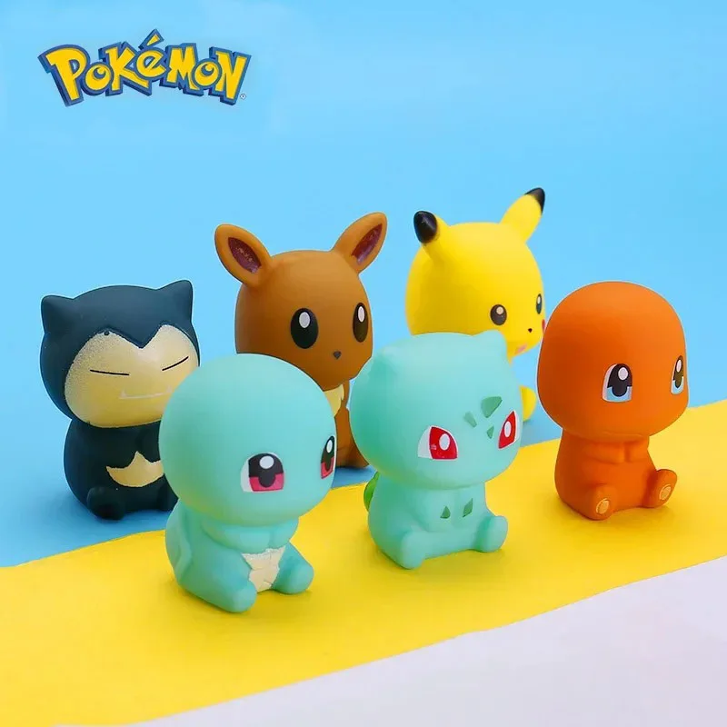 6 pezzi Pokemon Pikachu Figure Bagno Bagno Doccia Bambini Giocano Giochi Giochi da bagno d'acqua Bambini Doccia spruzzatura Giocattoli di decompressione