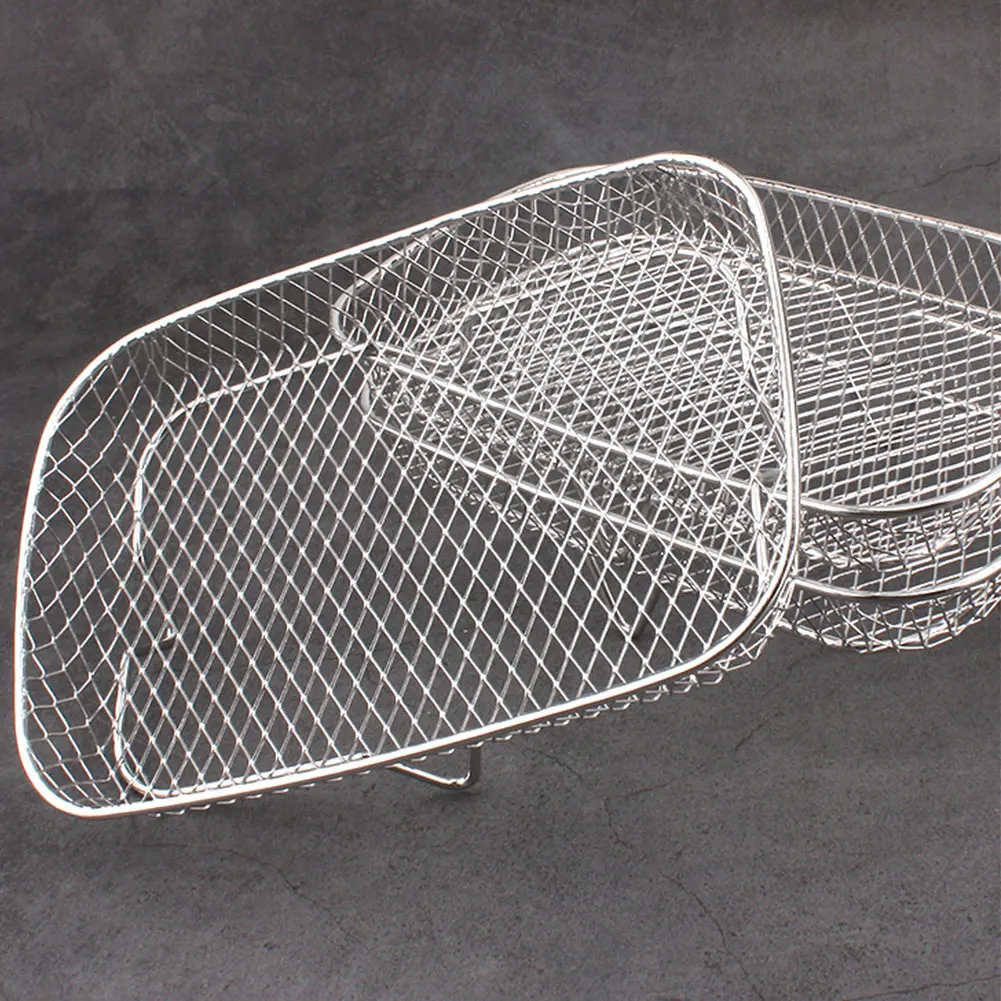 Luft fritte use Rack Grill Rack Edelstahl Luft fritte use Ofen Grill Dampfer stapelbarer Mesh Grill korb für die Küche zu Hause