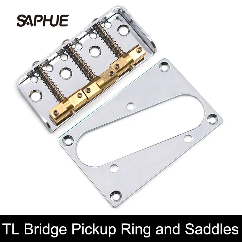 TL Gitarren-Tonabnehmerring für TL Bridge Style Pickup, Metall-Tonabnehmerrahmen, flacher Ring und abgeschnittene Seiten mit kompensierten Messingsätteln Image