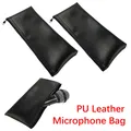 Borsa da trasporto portatile per microfono wireless 1/2 pezzi, custodia per microfono in pelle PU