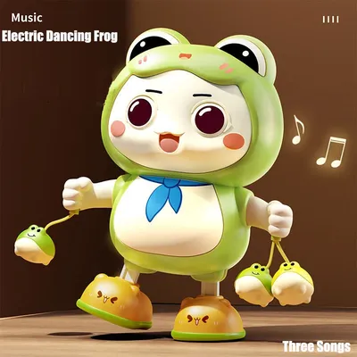 Electronic Pets Dancing Toy With Swing Light Music Cute Frog Cartoon Animal Baby Learning To Crawl
