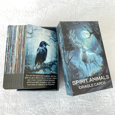 Spirit Animals Oracle Cards, Tarot Cards, Animals Message, Taro Deck with Keywords, Fortune Telling