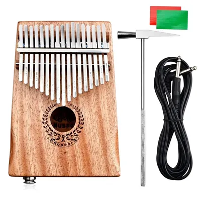 New 17 Keys EQ Kalimba Mahogany Thumb Piano Link Speaker Electric Pickup Bag + Cable 2019 Hot