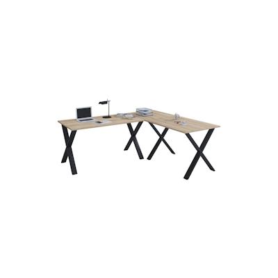 VCM Schreibtisch Lona Schwarz / Sonoma-Eiche H. 76 x B. 190 x T. 130 cm Image