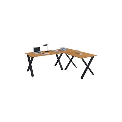 VCM Schreibtisch Lona Schwarz / Buche H. 76 x B. 190 x T. 130 cm Image