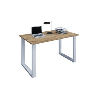 VCM Schreibtisch Lona Silber / Honig-Eiche H. 76 x B. 140 x T. 50 cm Image