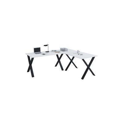 VCM Schreibtisch Lona Schwarz / Weiß H. 76 x B. 160 x T. 130 cm Image
