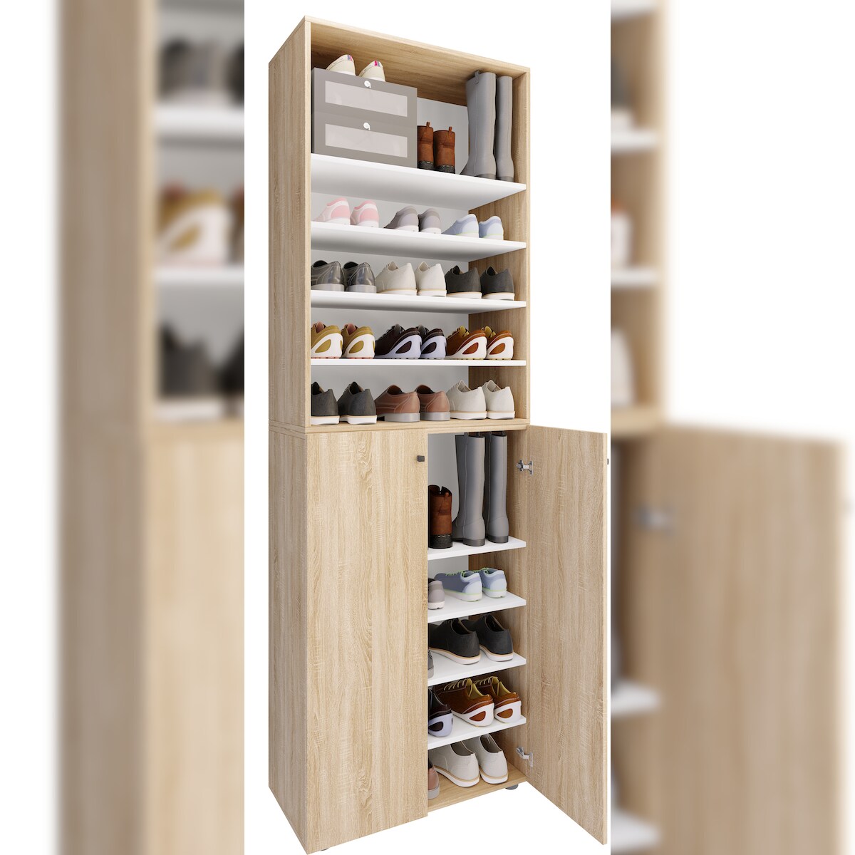 VCM Schuhschrank Lona Sonoma-Eiche H. 220 x B. 70 x T. 40cm Image