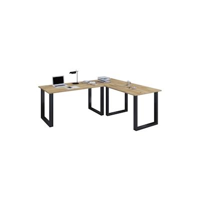 VCM Schreibtisch Lona Schwarz / Honig-Eiche H. 76 x B. 160 x T. 130 cm Image