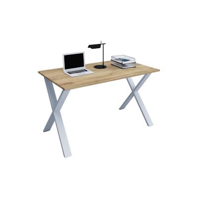 VCM Schreibtisch Lona Silber / Honig-Eiche H. 76 x B. 140 x T. 50 cm Image
