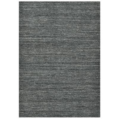Wollteppich THEKO "Pure UNI", grau (anthrazit), B:60cm H:14mm L:90cm, Schurwolle, Teppiche, Handwebteppich, meliert, reine Wolle, handgewebt Image