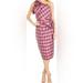 J. Crew Dresses | J Crew One Shoulder Bow Sheath Dress In Plaid Silk Blend Pink Size 6 Nwt | Color: Pink | Size: 6