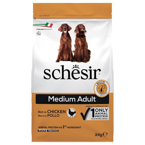 3kg Schesir Dog Medium Adult mit Huhn Hundefutter trocken