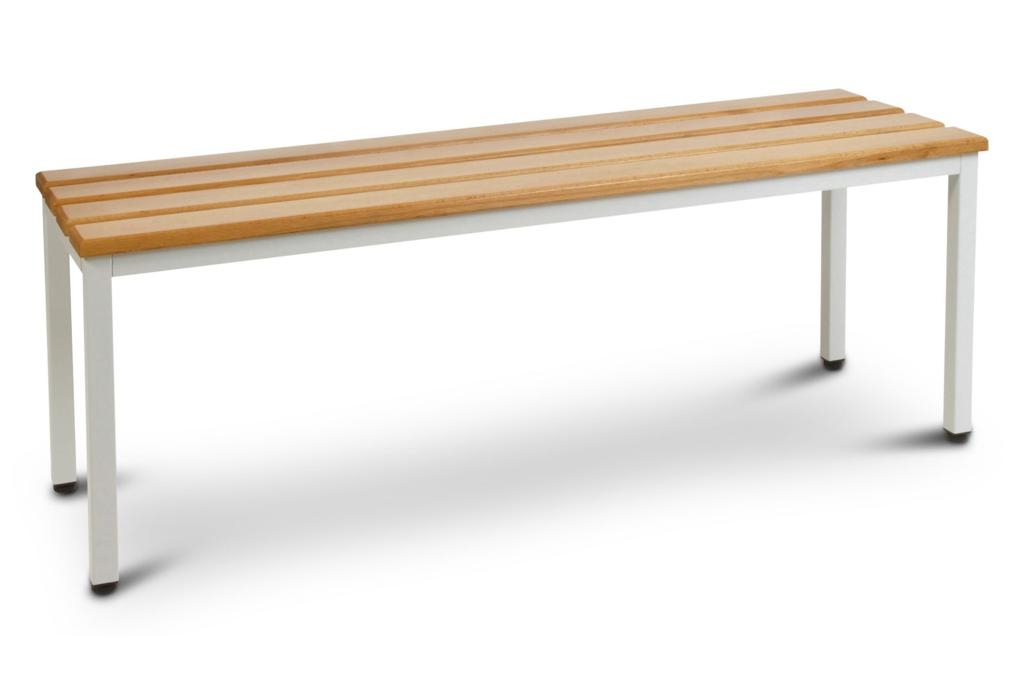 CEHA Garderobenbank mit Holzleisten 160 cm Breite Gestell lichtgrau (RAL7035) Image