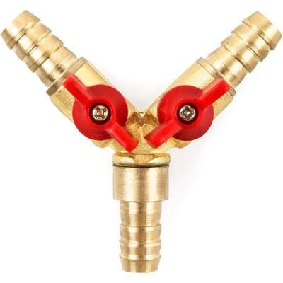 Mumu - 3 Wege Schlauchverbinder, Splitter, Messing und Zinklegierung, 10 mm, Kugelhahn, Image