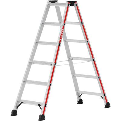 Stufenstehleiter, beidseitig begehbar, 2x7 Stufen, Länge 1,79 m - Hymer Image