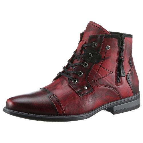 Winterstiefelette KRISBUT Gr. 42, rot (rot used) Herren Schuhe Abendschuh, Businessschuh, Stiefelette mit Blockabsatz