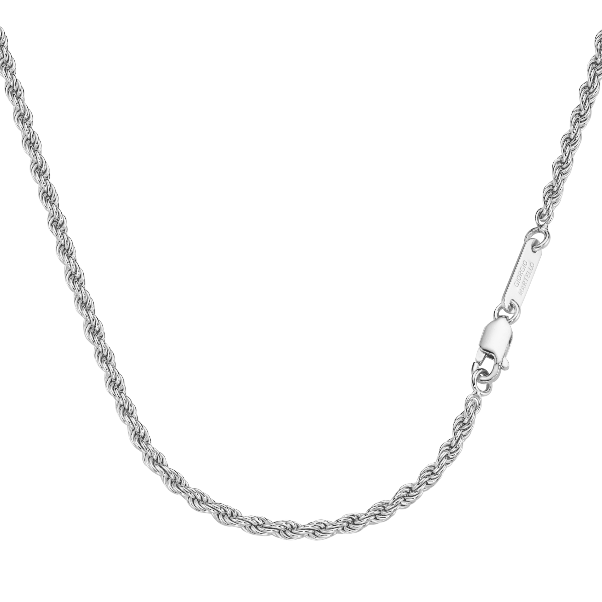 Silberkette "Kordelkette, massiv, Silber 925" Gr. 50, silber, GIORGIO MARTELLO MILANO, Halsketten, 50cm, Silber 925 (Sterlingsilber) Image