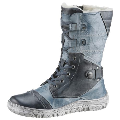 Winterstiefel KRISBUT Gr. 41, blau (jeansblau) Damen Schuhe Winterstiefel, Stiefel, Komfortschuh mit Reißverschluss