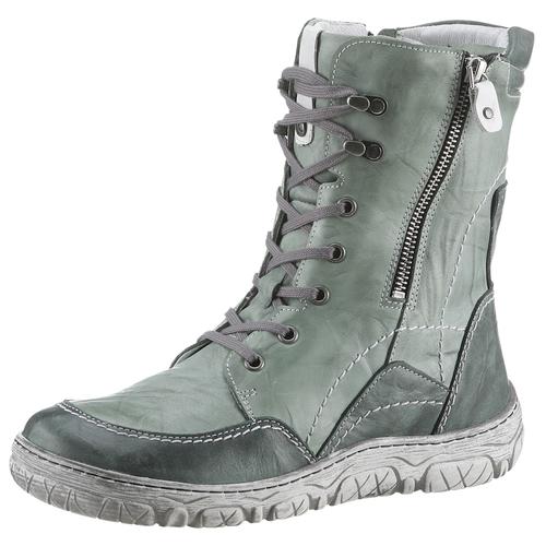 Winterboots KRISBUT Gr. 37, grün (grün used) Damen Schuhe Schnürstiefel, Komfortschuh, Boots in Weite: weit