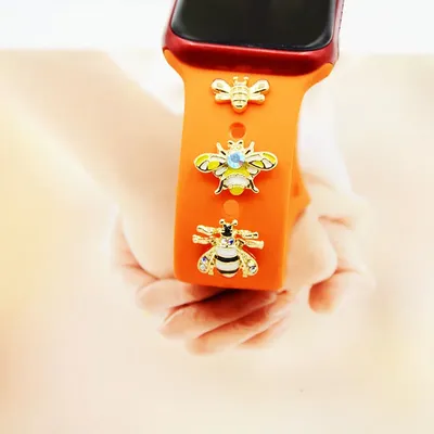 Charms For Apple Watch Ultra SE Band Rhinestone Bee Decorate Apple Watch Series 9-1 38m 40mm 41mm 42mm 44mm Apple Watch Strap
