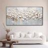 Handmade large 3D Flower Oil Painting On Canvashandpainted White Cherry Flower painting Large Wall Artpainting handmade Palette Knife PaintingTextured Acrylic PaintingHandmade Artwork painting