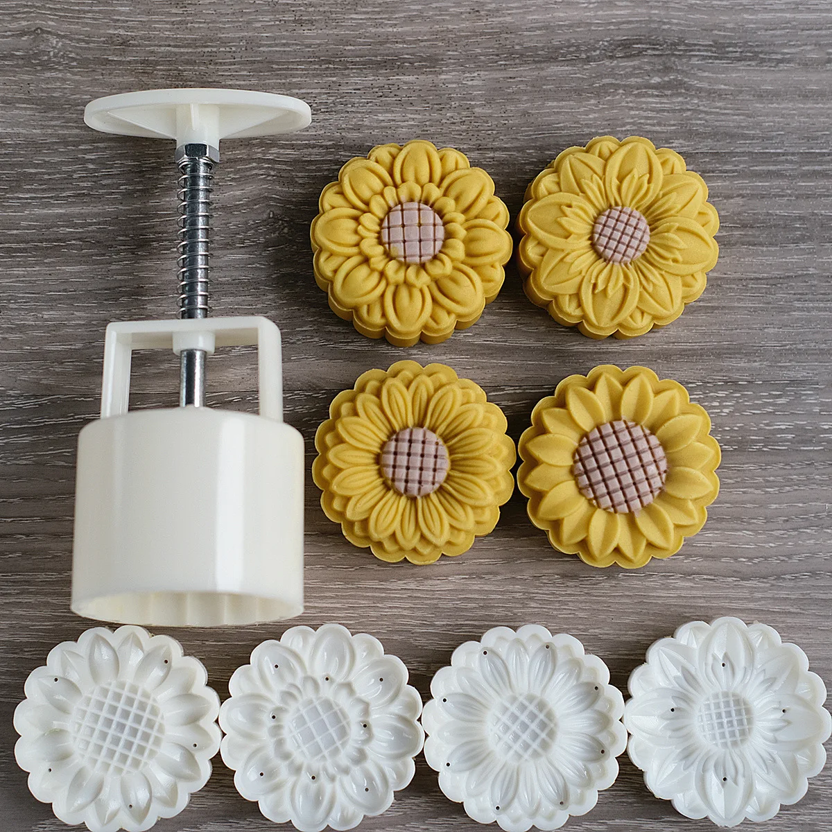 3D-Blume im chinesischen Stil, Mondkuchenform, Kuchen, Gebäck, handgepresste Formen, Ausstechformen, Fondant, Kekse, Geburtstag, DIY, Backzubehör Image