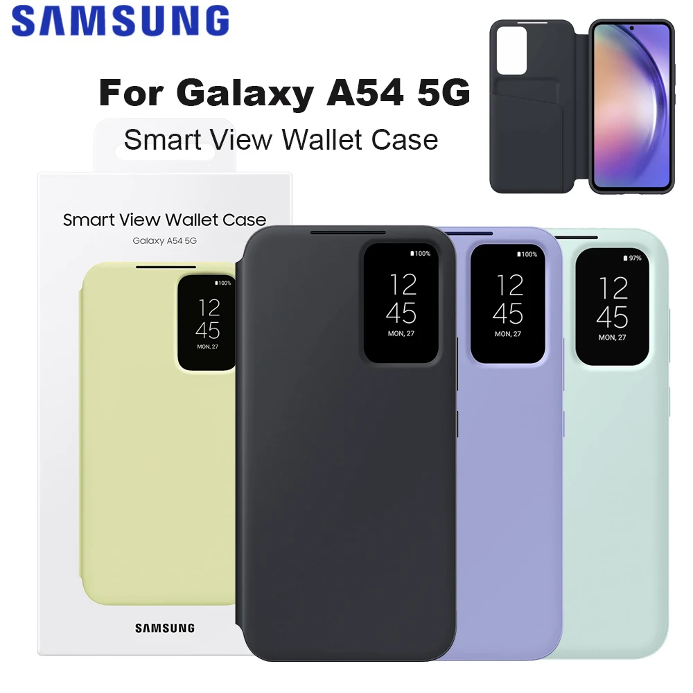 Original Samsung Galaxy A54 5G Smart View Wallet Case für Galaxy A54 S-View Wallet Flip Phone Case Kartenhalter Slot EF-ZA546 Image
