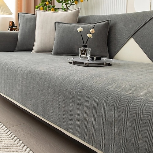 Fischgräten-Chenille-Stoff wasserdicht Antifouling-Sofabezüge - elegantes und langlebiges Design - schützt vor Verschüttetem, Flecken und Kratzern Image