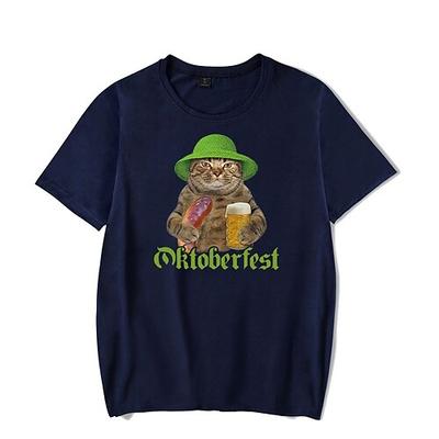 Bier Cosplay Kostüm T-Shirt-Ärmel Bedruckt Klassisch Streetstyle Für Paar Herren Damen Erwachsene Karneval Oktoberfestbier Heißprägen Party Casual Image