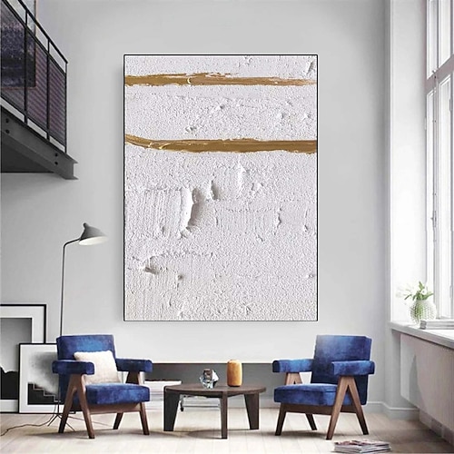 3D-Ölgemälde in Gold, handgefertigt, abstrakt, braun und weiß, Kunst-Ölgemälde auf Leinwand, handgemalt, goldweißes Gemälde, modernes Struktur-Ölgemälde, Wanddekoration für Schlafzimmer, Wohnzimmer, Image