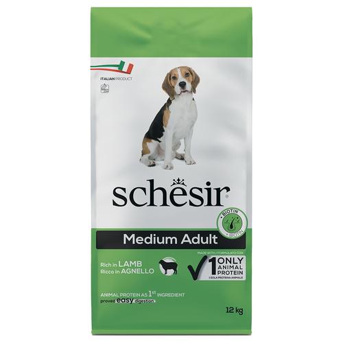 12kg Schesir Dog Medium Adult mit Lamm Hundefutter trocken