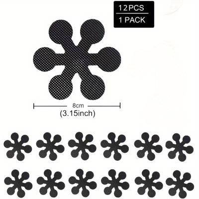 TEMU 12pcs Flower Shaped Non-slip Bathtub Decals, Fashionable Safety Stickers For Bathroom, , Adhesive Stickers Image