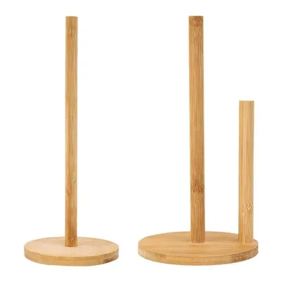 Kitchen Wooden Roll Paper Towel Holder Bathroom Tissue Vertical Stand Disposable Paper Pot Kitchen