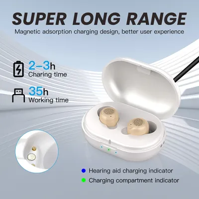 Touch Control One Pair Rechargeable Hearing Aids For The Elderly Mini Sound Amplifier For The Deaf