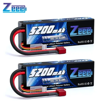 1/2 Units Zeee Lipo Battery 2S 7.4V 100C 5200mAh with Deans Connector for RC Car Truck Vehicle Buggy