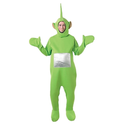 Paare Alien Teletubbies lustige Kostüme Gruppeamp;Familien-Halloweenkostüme für Männer und Frauen, Film-Cosplay, Cosplay-Kostüme, lustiges Kostüm, gelb, rot, lila, Turnanzug/Onesie, Halloween, Image