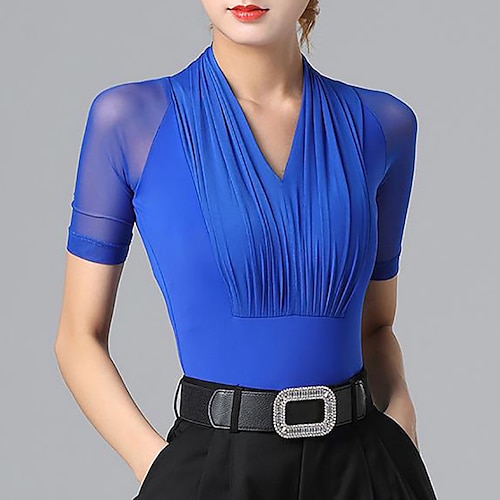 Für den Ballsaal Sportkleidung Gymnastikanzug / Einteiler Pure Farbe Farbaufsatz Tüll Damen Leistung Ausbildung Kurzarm Hoch Nylon Image