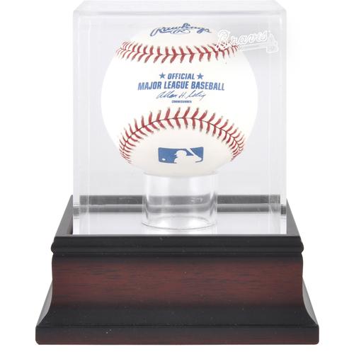 Vitrine mit Baseball-Logo der Atlanta Braves aus Mahagoni