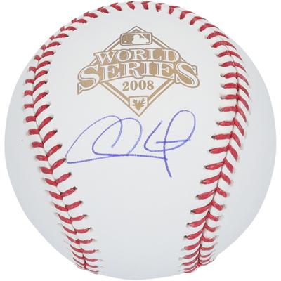 Chase Utley Philadelphia Phillies signierter Baseball mit Logo der World Series 2008 Image