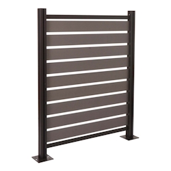 Mendler Alu Mülltonnen-Zaun HWC-K57, Basiselement Mülltonnenverkleidung, Holzoptik erweiterbar 130x110x6cm ~ grau Image