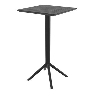 Siesta Sky 23 5/8" Square Black Bar Height Foldable Table