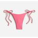 J. Crew Swim | J. Crew Curved-Waist Cheeky Beaded String Bikini Bottom Pink M Medium Nwt | Color: Pink | Size: M